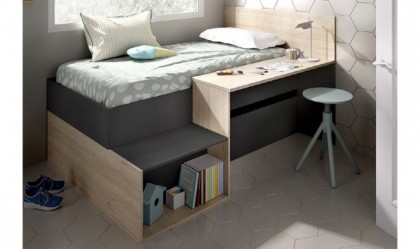 Dormitorio juvenil con cama compacta Brand