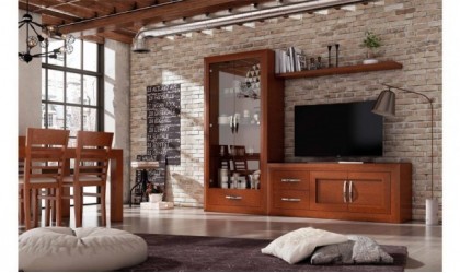 Mueble de salón con vitrina...