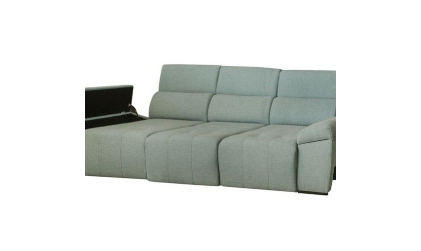 Sofá 3 plazas con asientos deslizantes, respaldos reclinables, 2