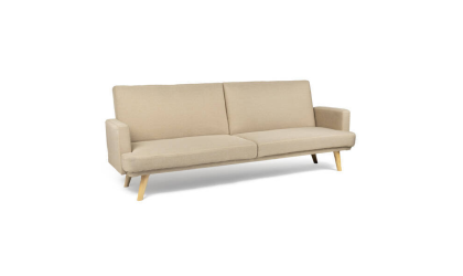 Sofá cama tapizado beige y...